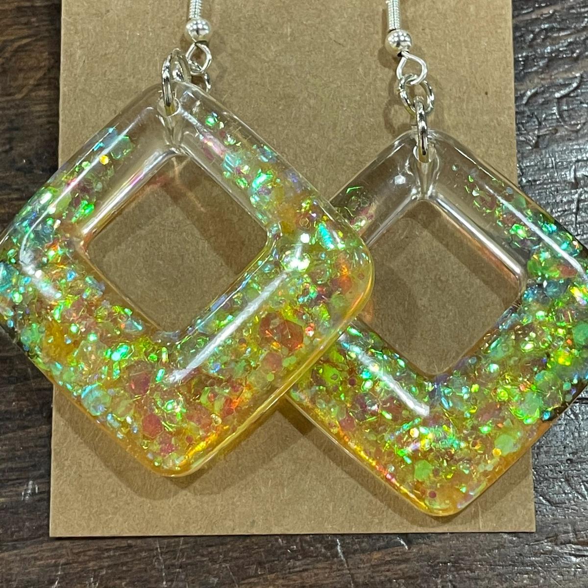 Belle Gold Square Earrings