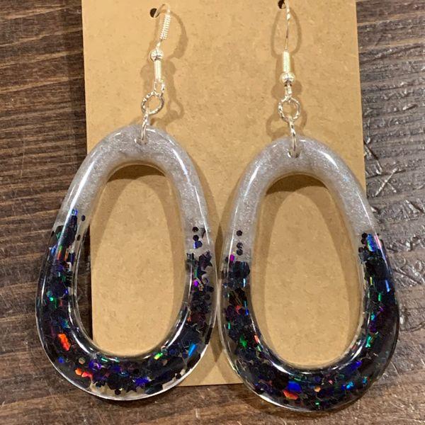 Black and Silver Large Ovals