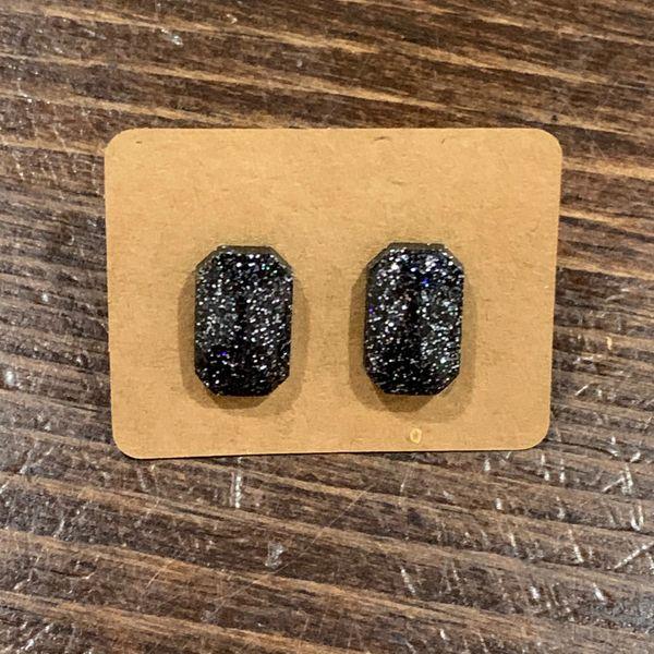 Black Rectangle Studs