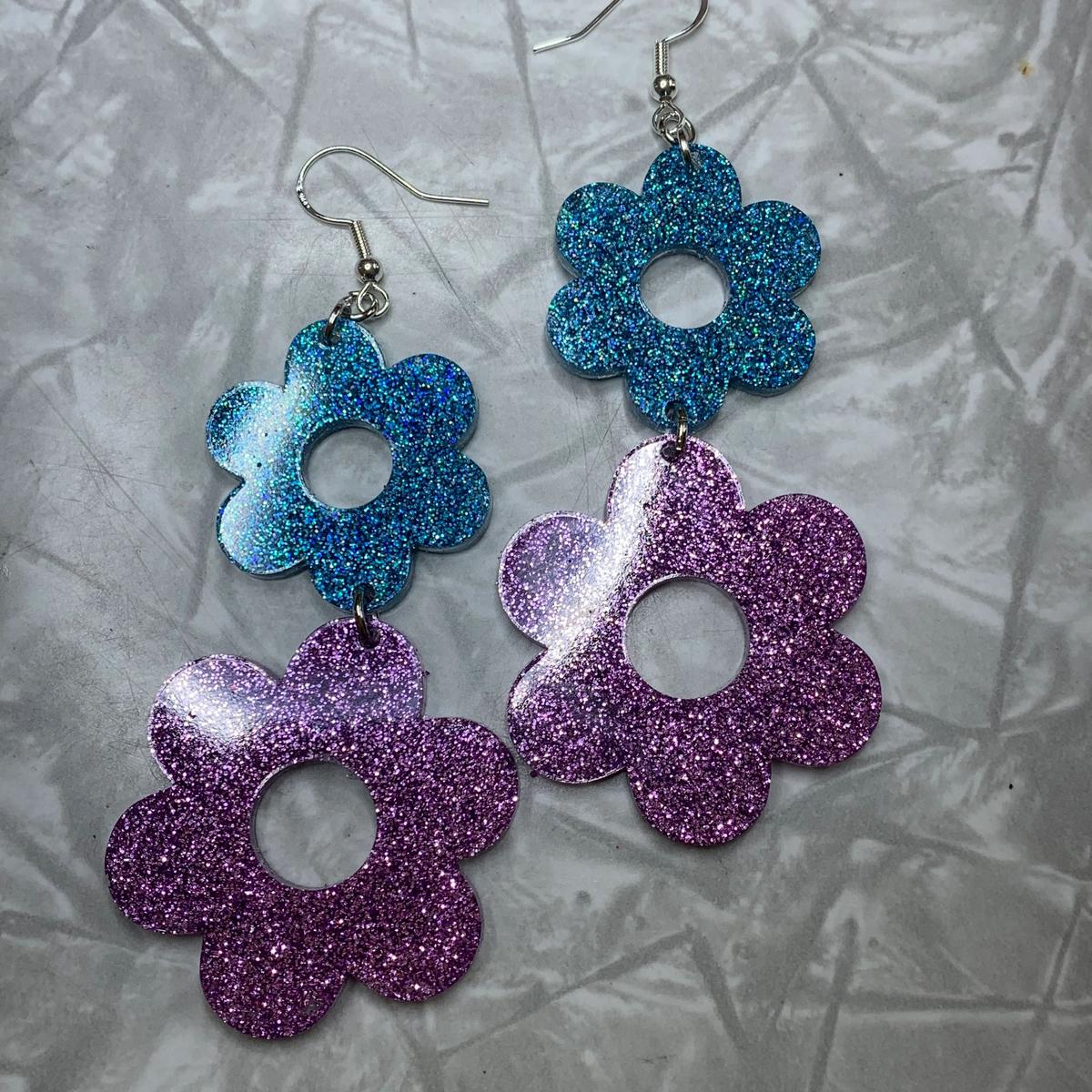 Blue and Purple Hippie Flowers