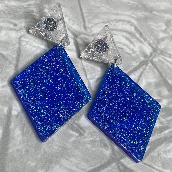 Blue Diamond Sparkle Earrings