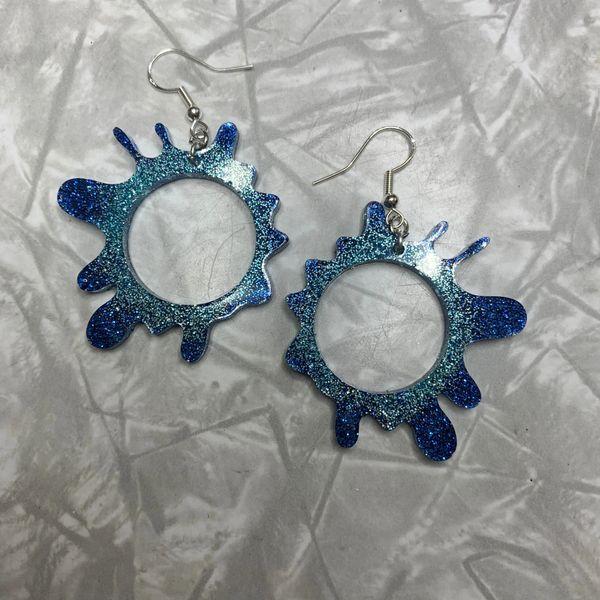 Blue Splat Earrings