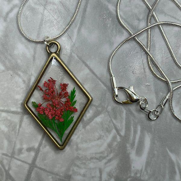 Bronze Diamond Flower Pendant