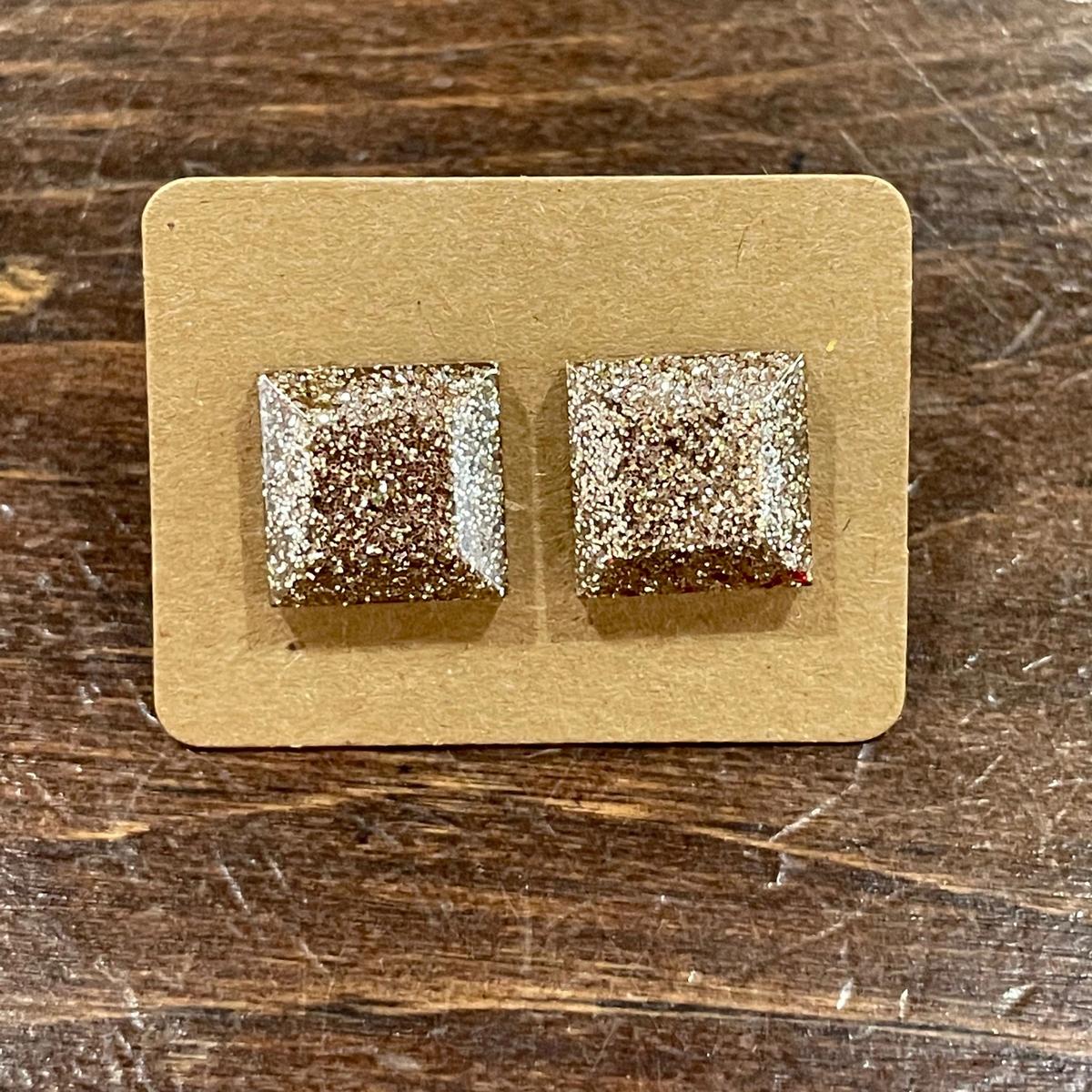 Champagne Square Studs
