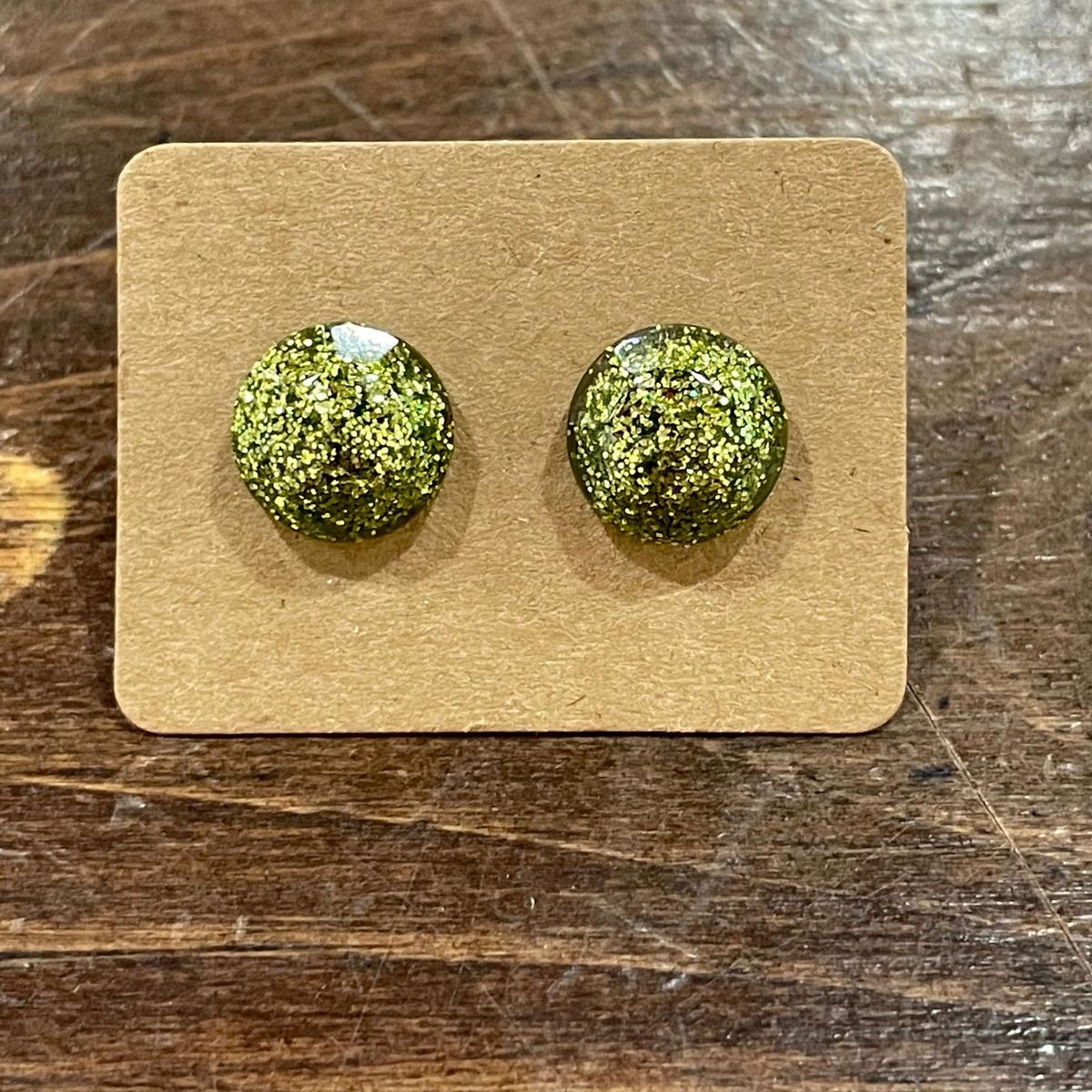 Chartreuse Circle Studs