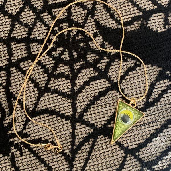 Chartreuse Evil Eye Pendant