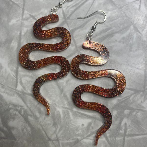 Cottonmouth Snake Earrings