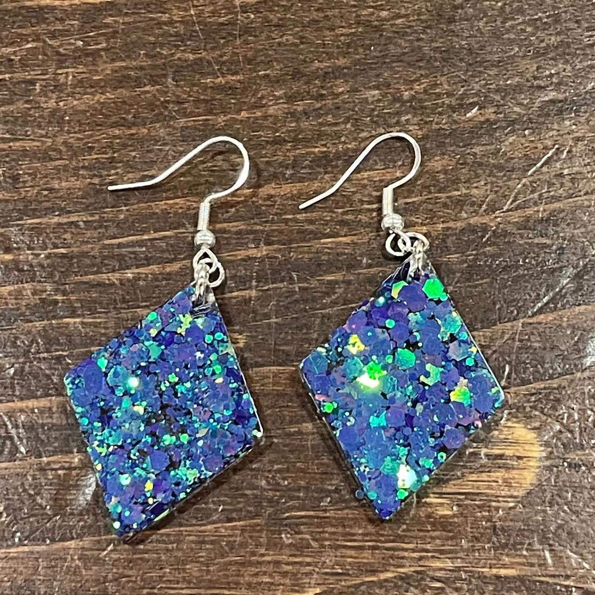 Diamond Mermaid Blue Earrings