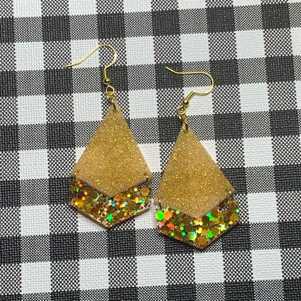 Gold Diamond Dangle Earrings