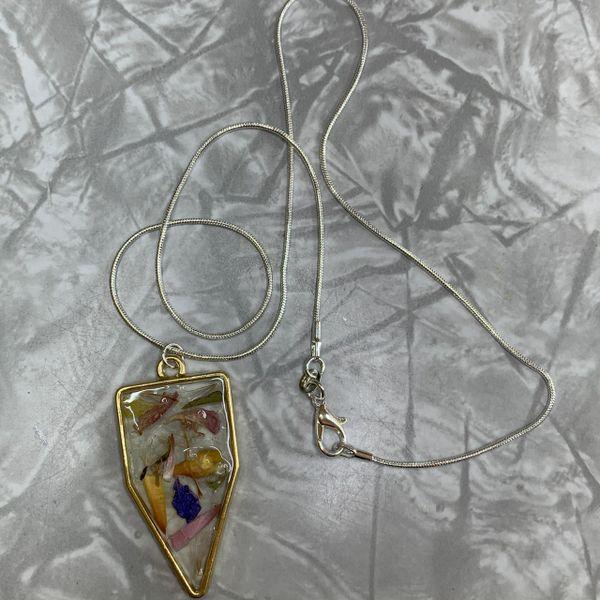 Gold Flower Petal Diamond Necklace