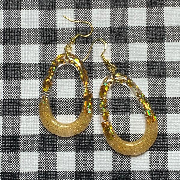 Gold Oval Earrings