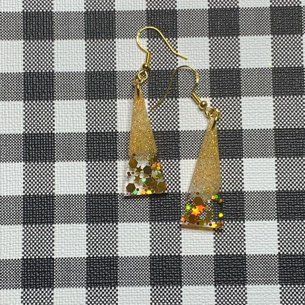 Gold Triangle Earrings