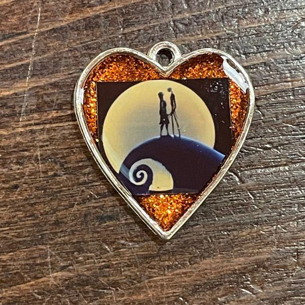 Jack and Sally Heart Necklace