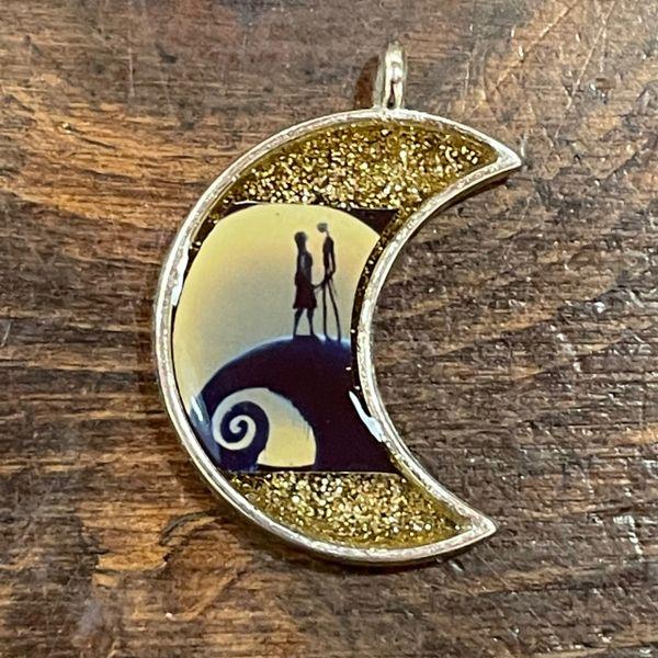 Jack and Sally Moon Necklace