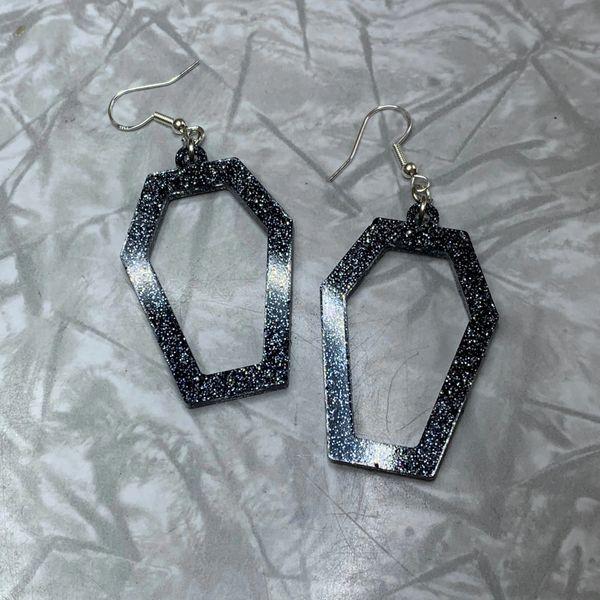 Medium Hollow Coffin Earrings
