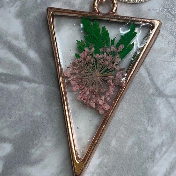 Pink Flower Rose Gold Necklace
