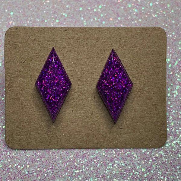 Purple Diamond Studs