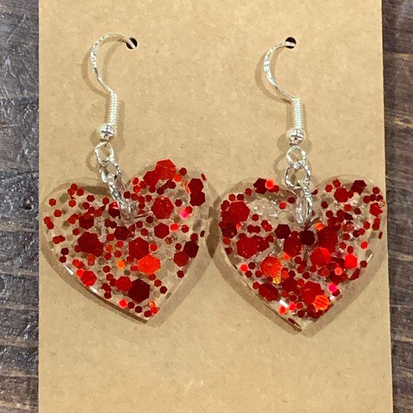 Red Glitter Hearts