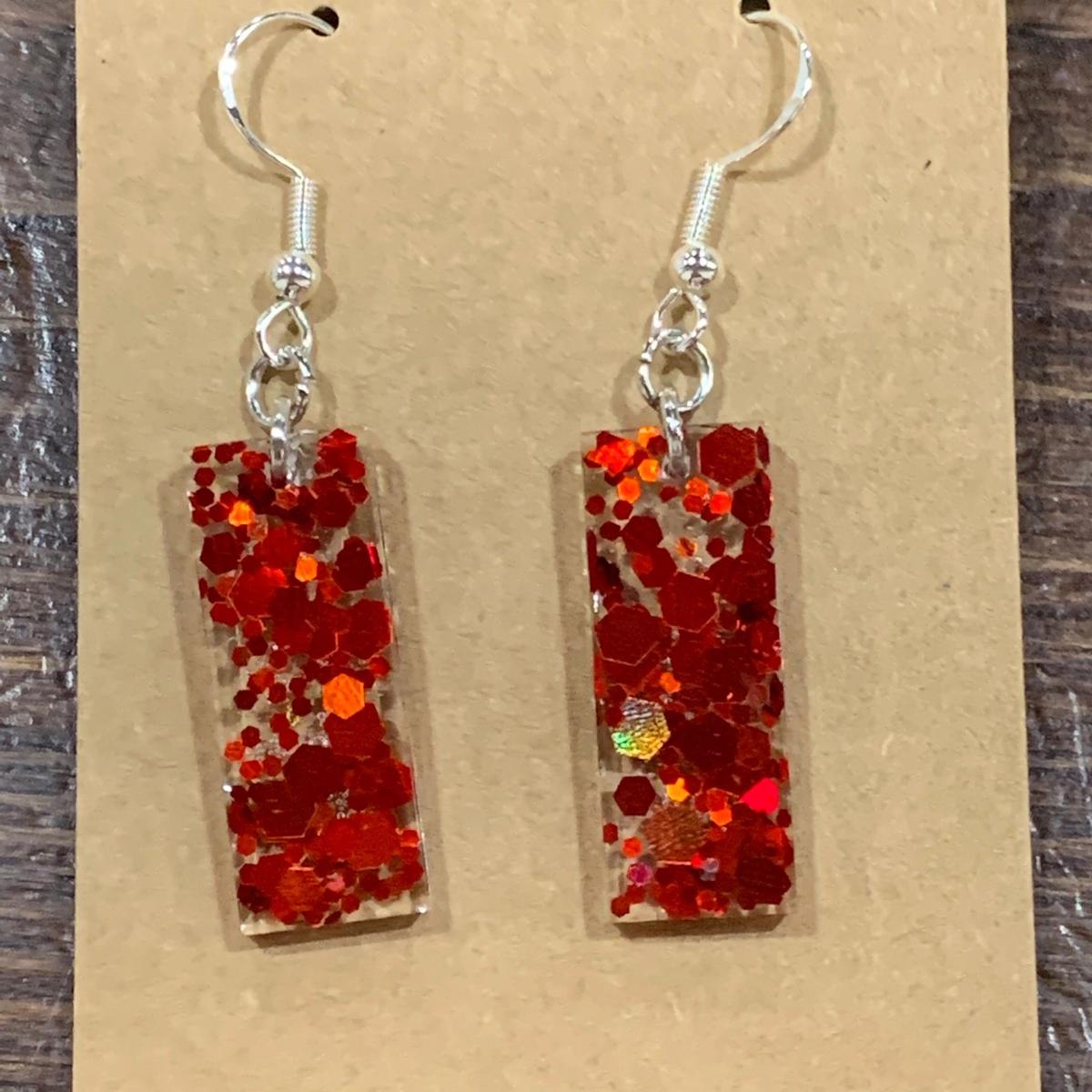 Red Glitter Rectangles