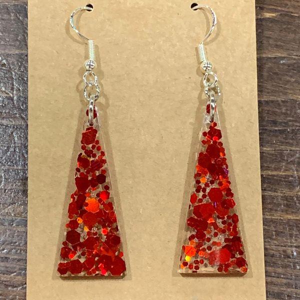 Red Glitter Triangles