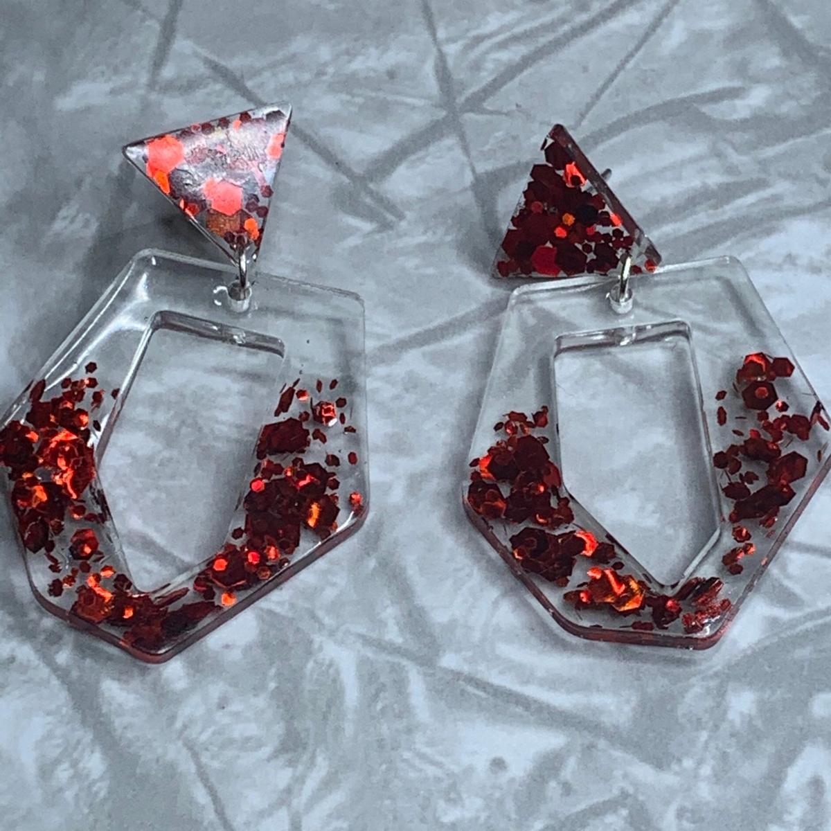 Red Sparkle Earrings