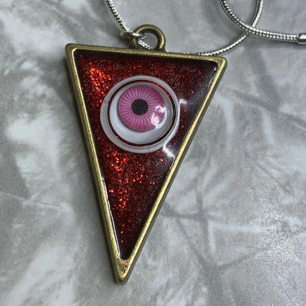 Red Sparkle Eye Necklace