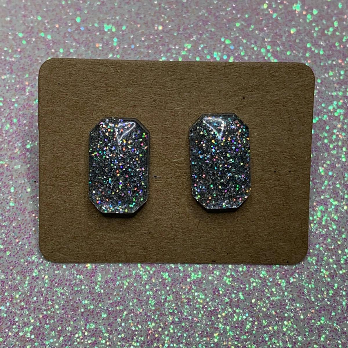 Silver Rectangle Studs