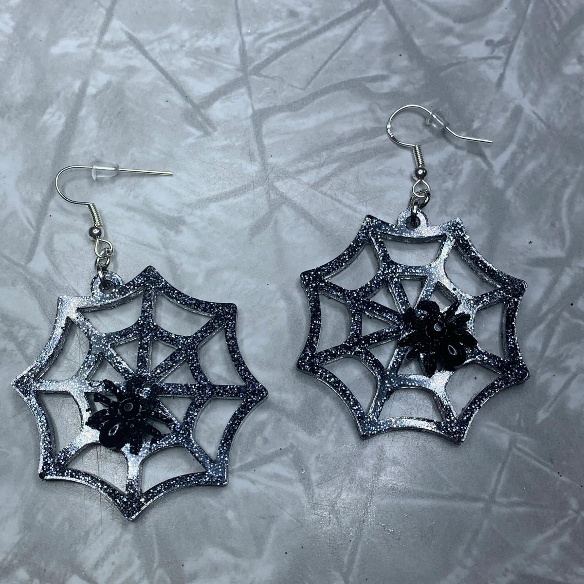 Spiders in a Web Earrings