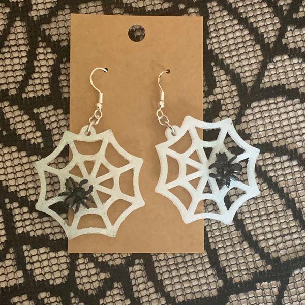 Spiders in White Sparkle Web