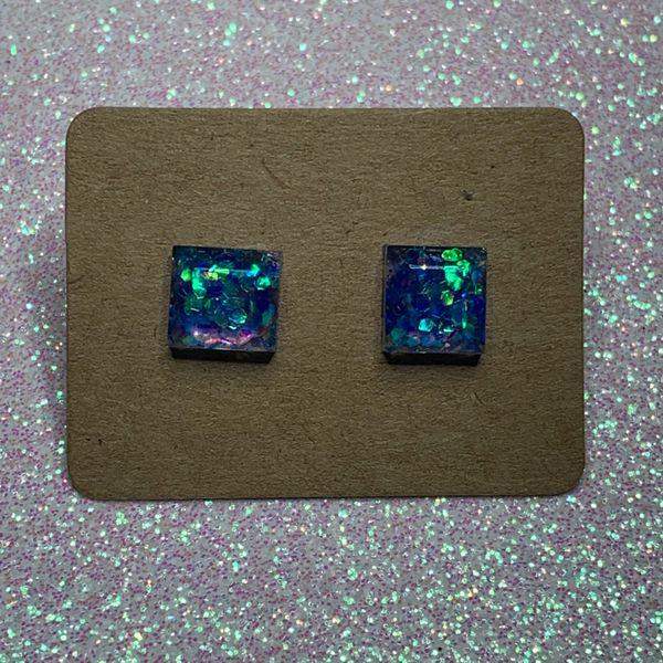 Tiny Mermaid Square Studs